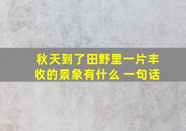 秋天到了田野里一片丰收的景象有什么 一句话